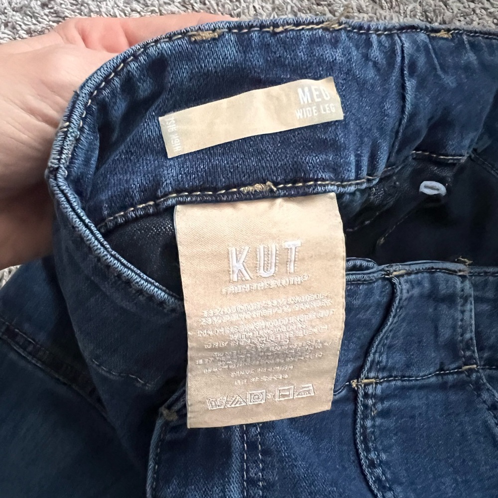 Kut from the Kloth Dark Blue Meg Wide Leg High Rise - Picture 3 of 4